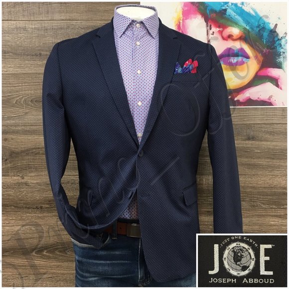 Joseph Abboud Mens Blazer Sport Coat Two Button Jacket Size 44R Slim Cotton Suit